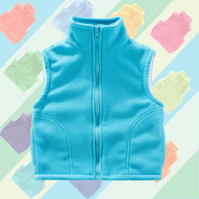 Meiteņu bezpiedurkņu veste jaka jauniešu mētelis zēniem meitenēm bērnu veste polārais vilnas bērnu veste silta ziemas 100-150 cm džemperis veste