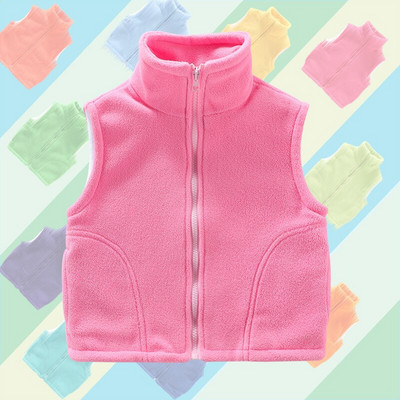 Meiteņu bezpiedurkņu veste jaka jauniešu mētelis zēniem meitenēm bērnu veste polārais vilnas bērnu veste silta ziemas 100-150 cm džemperis veste