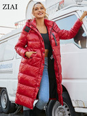 ZIAI 2022 Winter Women Parka Μακρύ Ζεστό Γυναικείο Μπουφάν Πολύχρωμο Υφασμάτινο Μόδα Λεπτό Γυναικείο Παλτό Τέλεια Μάρκα Ποιότητα Hot ZR-9510