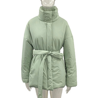 Fandy Lokar Simple Collected Waisted Parkas Sieviešu Modes Mēteļi Sieviešu Eleganta Apkakle Ikdienas kokvilnas Jakas Sieviešu Sieviešu