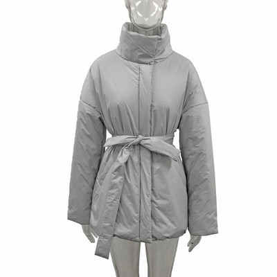 Fandy Lokar Simple Collected Waisted Parkas Sieviešu Modes Mēteļi Sieviešu Eleganta Apkakle Ikdienas kokvilnas Jakas Sieviešu Sieviešu