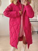 2022 φθινόπωρο και χειμώνας μεσαίο βαμβακερό παλτό φαρδύ ρόμβος παχύρρευστο σακάκι μακρύ μεγάλο γούνινο παλτό με κουκούλα