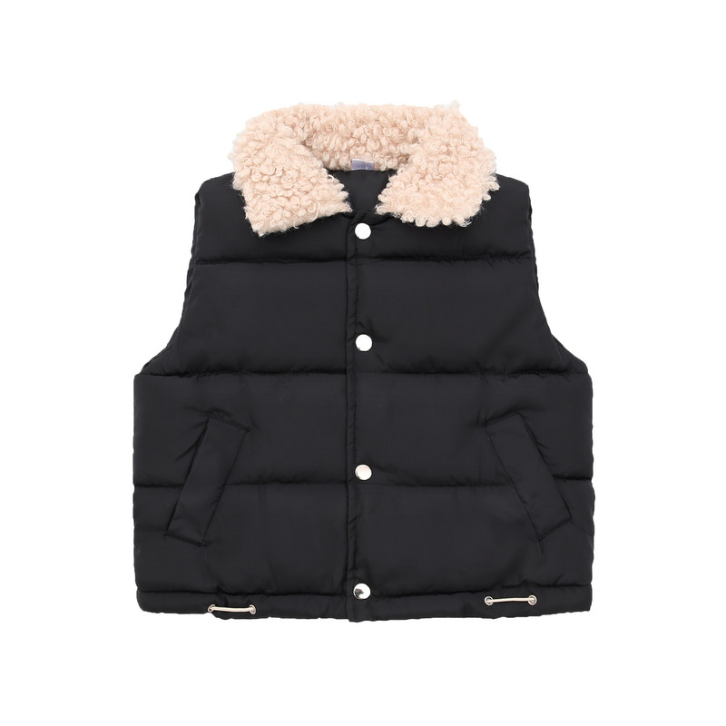 Παιδικό βαμβακερό γιλέκο γυριστό γιακά Παιδικά χειμωνιάτικα ρούχα Μονόχρωμα αμάνικα γιλέκα για κορίτσια Αγόρια Μαλακά εξωτερικά ρούχα casual