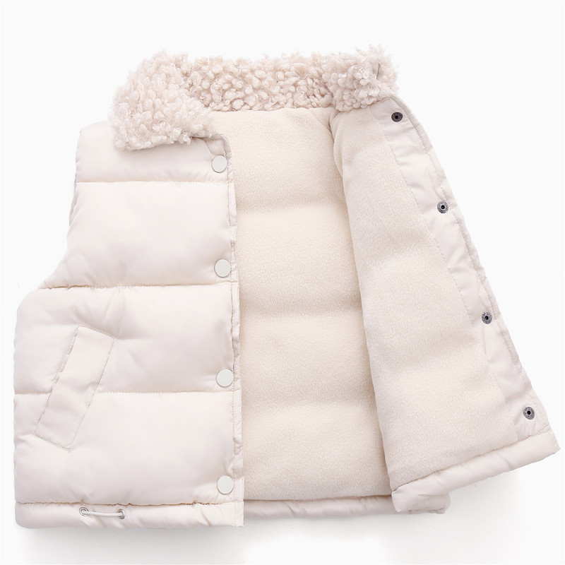 Παιδικό βαμβακερό γιλέκο γυριστό γιακά Παιδικά χειμωνιάτικα ρούχα Μονόχρωμα αμάνικα γιλέκα για κορίτσια Αγόρια Μαλακά εξωτερικά ρούχα casual