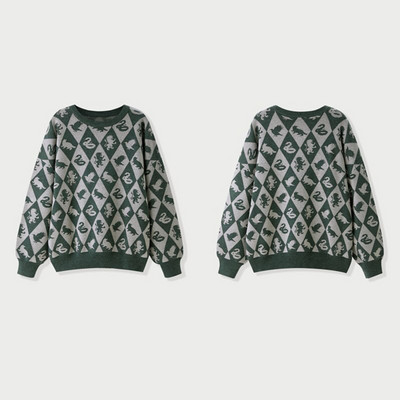 Jacquard pulover s okruglim izrezom novi džemper za par zimskih zadebljanja labav retro modni ležerni top džemper u sveučilišnom stilu vruće rasprodaja