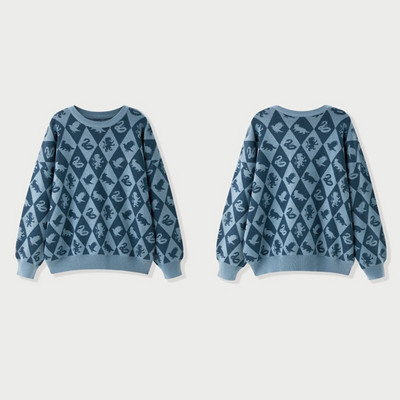 Jacquard pulover s okruglim izrezom novi džemper za par zimskih zadebljanja labav retro modni ležerni top džemper u sveučilišnom stilu vruće rasprodaja