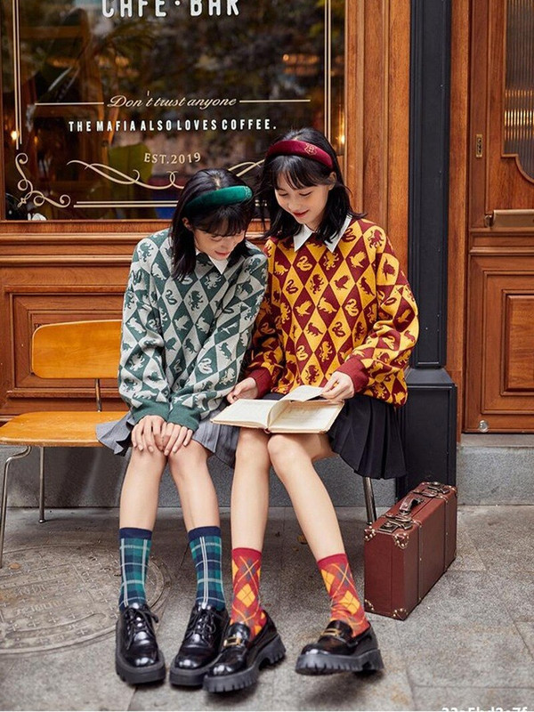 Jacquard pulover s okruglim izrezom novi džemper za par zimskih zadebljanja labav retro modni ležerni top džemper u sveučilišnom stilu vruće rasprodaja