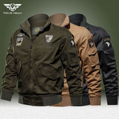 Sõjaväe pommitajajoped Meeste sügiskevadtikandid Lennukipiloodi kaubajoped Meeste püstkraega tikandid taktikalised mantlid