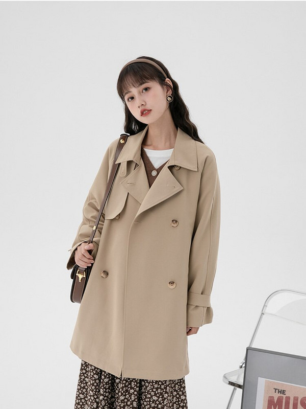 Modni novi ženski trenč kaput s dugim remenom i remenom, uski ženski kaput s kaputom, plašt, gornja ženska odjeća, jesenska odjeća