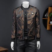 Pavasara zelta ķēdes beisbola jaka Vintage Bomber jaka Korejas sociālā kluba Streetwear vīriešu ziedu jaka Casaca Hombre