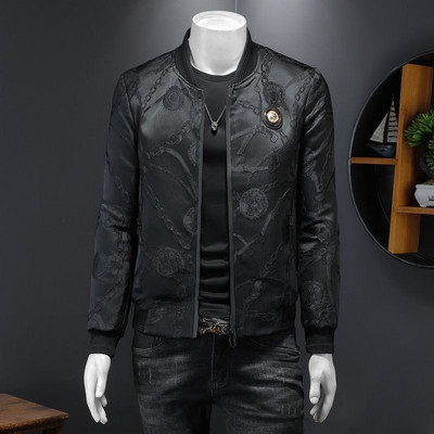 Pavasara zelta ķēdes beisbola jaka Vintage Bomber jaka Korejas sociālā kluba Streetwear vīriešu ziedu jaka Casaca Hombre