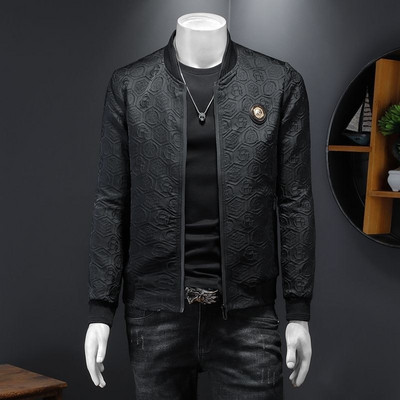 Pavasara zelta ķēdes beisbola jaka Vintage Bomber jaka Korejas sociālā kluba Streetwear vīriešu ziedu jaka Casaca Hombre