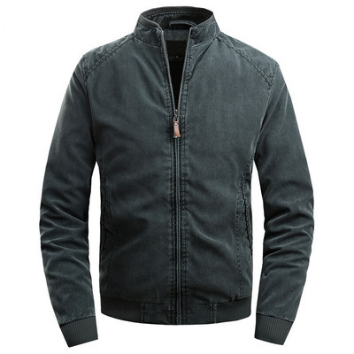 Jesen Zima Muška debela planinska kožna jakna 2021. Samostojeći ovratnik Muška ležerna ležerna jakna Kratki pamučni kaput Muški EU veličina SA972