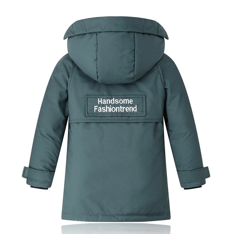 Μπουφάν για αγόρια με επένδυση από βαμβάκι Χειμερινή μόδα Παιδικό ζεστό πανωφόρι με κουκούλα Παιδικό παλτό 2-10 ετών LC182