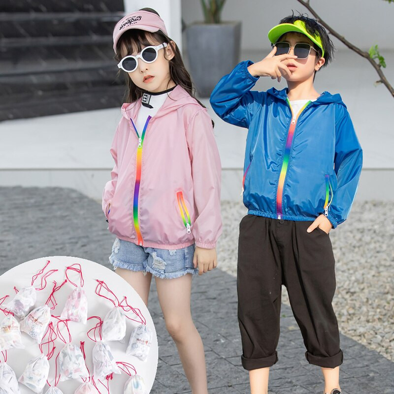 Παιδικό αντηλιακό μπουφάν για νήπια Λεπτό αναπνέον ελαφρύ Αντιηλιακό παλτό εξωτερικού χώρου με κουκούλα Anti-UV καλοκαιρινά ρούχα παραλίας Rainbow