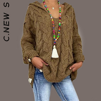 C.New S Jauns trikotāžas sieviešu džemperis, mīksts, plāns sieviešu džemperis 2022. gada brīvs, salds džemperis, sieviešu džemperis ar V veida kakla izgriezumu, populāri sieviešu topi