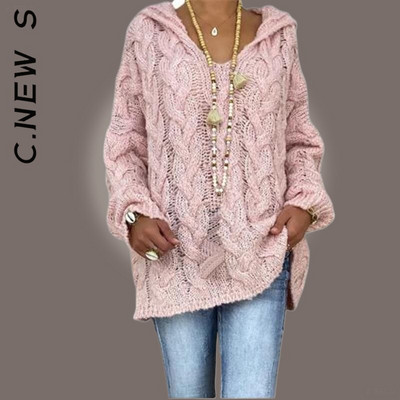 C.New S Jauns trikotāžas sieviešu džemperis, mīksts, plāns sieviešu džemperis 2022. gada brīvs, salds džemperis, sieviešu džemperis ar V veida kakla izgriezumu, populāri sieviešu topi