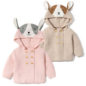 Πλεκτά για μωρά αγόρια για κορίτσια Νεογέννητες ζακέτες με κουκούλα για κορίτσια Ρούχα κινουμένων σχεδίων Πλεκτό σκύλος Πουλόβερ Παιδικά Φθινοπωρινά χειμωνιάτικα πανωφόρια