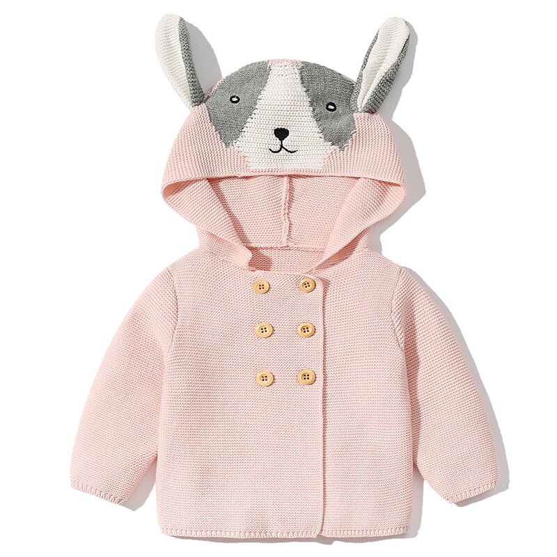Πλεκτά για μωρά αγόρια για κορίτσια Νεογέννητες ζακέτες με κουκούλα για κορίτσια Ρούχα κινουμένων σχεδίων Πλεκτό σκύλος Πουλόβερ Παιδικά Φθινοπωρινά χειμωνιάτικα πανωφόρια
