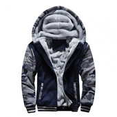 Vīriešu jaka ar rāvējslēdzēju, bieza flīsa odere, kamuflāža, raibs veste ar kapuci 2021. gada ziemas virsdrēbes