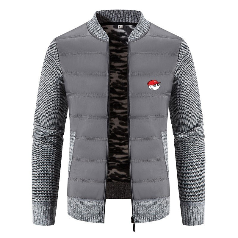 2022. gada jauns golfa vīriešu jakas mētelis rudens un ziemas trikotāžas džemperis, flīsa biezāka ikdienas vīriešu jaka mētelis ar rāvējslēdzēju