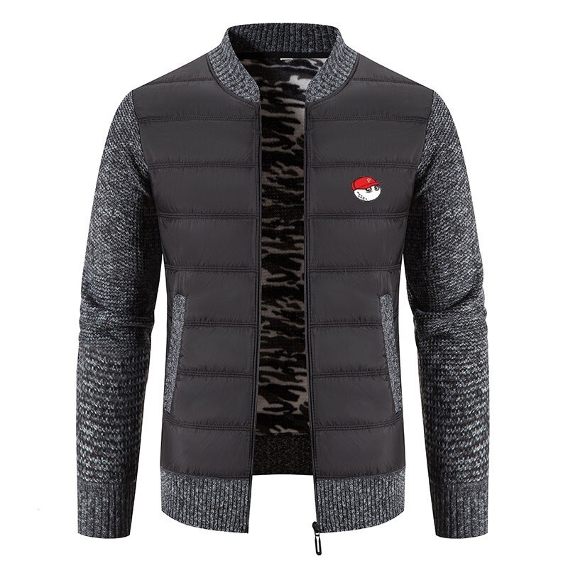 2022. gada jauns golfa vīriešu jakas mētelis rudens un ziemas trikotāžas džemperis, flīsa biezāka ikdienas vīriešu jaka mētelis ar rāvējslēdzēju