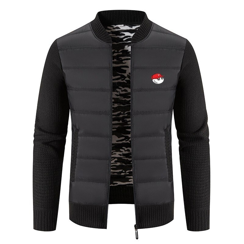 2022. gada jauns golfa vīriešu jakas mētelis rudens un ziemas trikotāžas džemperis, flīsa biezāka ikdienas vīriešu jaka mētelis ar rāvējslēdzēju