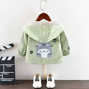 Jaundzimušo meiteņu apģērbs Jauns pavasaris rudens zēnu jaka Vējjaka Jauka multfilma Totoro mētelis ar kapuci Bērnu virsdrēbes 0-5 g.