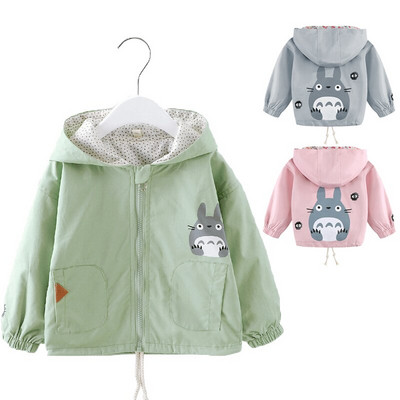 Βρεφικά ρούχα για νεογέννητο κοριτσάκι Νέο ανοιξιάτικο φθινόπωρο για αγόρια τζάκετ Ανεμοδράστη Χαριτωμένο καρτούν Totoro με κουκούλα μωρό παλτό παιδικό πανωφόρι 0-5 ετών