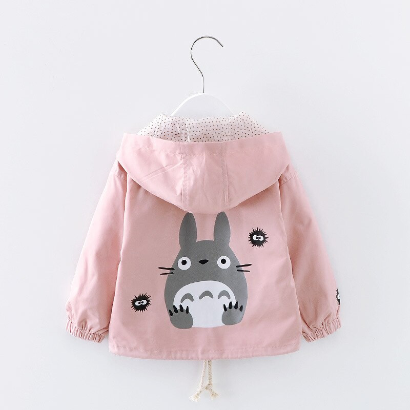 Jaundzimušo meiteņu apģērbs Jauns pavasaris rudens zēnu jaka Vējjaka Jauka multfilma Totoro mētelis ar kapuci Bērnu virsdrēbes 0-5 g.