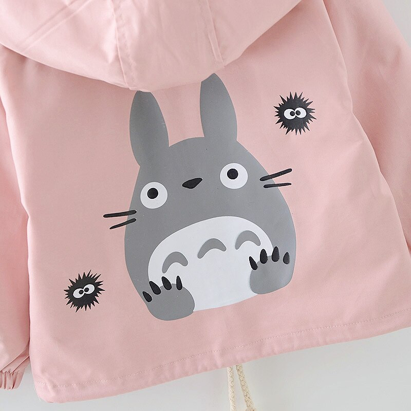 Jaundzimušo meiteņu apģērbs Jauns pavasaris rudens zēnu jaka Vējjaka Jauka multfilma Totoro mētelis ar kapuci Bērnu virsdrēbes 0-5 g.