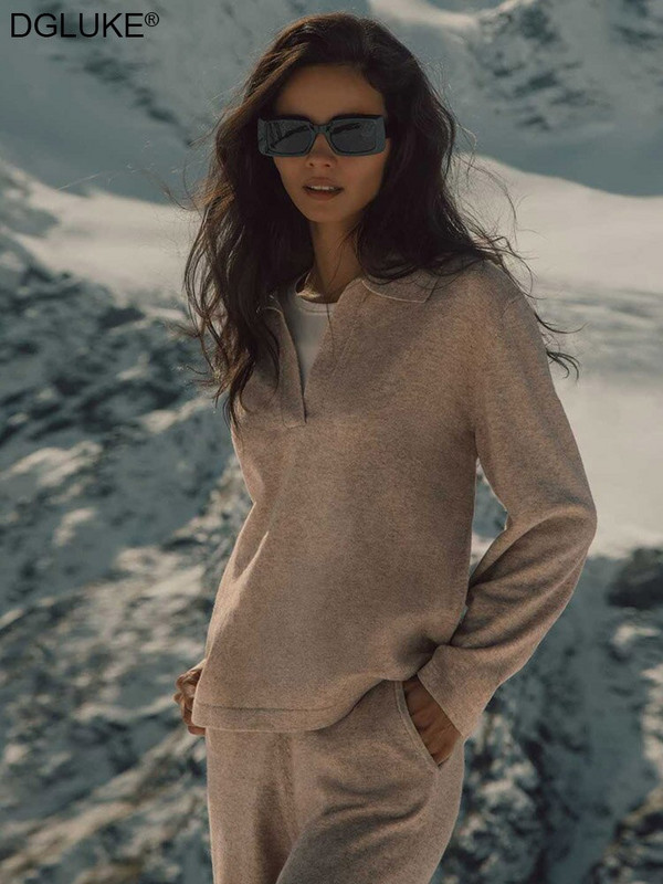 Polo gallér, vintage kötött pulóver, női, ősz, tél 2022, 2023, hosszú ujjú pulóver, nagyméretű póló felső