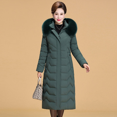 Ζεστό χειμωνιάτικο τζάκετ 2022 Γυναικείο μακρύ πάρκα με κουκούλα γούνινο γιακά Λεπτό χοντρό βαμβακερό μπουφάν Χειμερινό παλτό Γυναικεία εξωτερικά ενδύματα