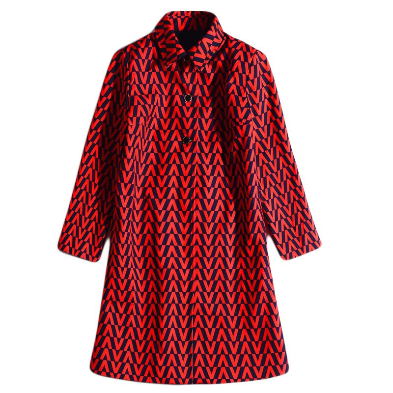 Vjetrovka Runway visoke kvalitete Jesen Zima Nova ženska modna uredska vintage elegantna šik jakna dugih rukava s printom