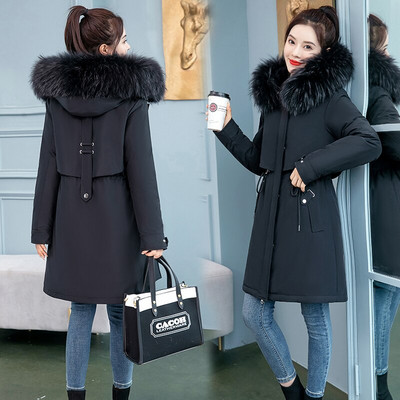 SWREDMI Biezs Silts Ziemas Mētelis Sieviešu Ziemas Jaka Kažokādas Odere 3XL 5XL 6XL Ar kapuci Sieviešu garas Parkas Sniega Wear Polsterētas Drēbes