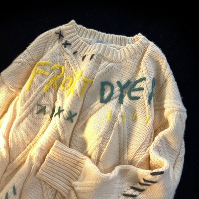 Krāsains burtu dizaina džemperis sieviešu brīvs un slinks ārā ziemas apģērbs puloveru topi sieviešu modes topi 2022 sieviešu y2k apģērbi