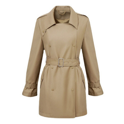 2022. gada rudens Anglijas stila sieviešu augstas kvalitātes jostas, divrindu trenčs, elegantas vējjakas F112