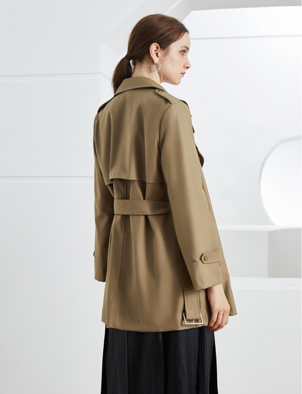 2022. gada rudens Anglijas stila sieviešu augstas kvalitātes jostas, divrindu trenčs, elegantas vējjakas F112