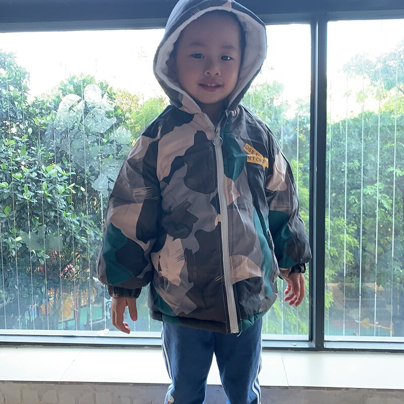 Zēnu apģērbi Sporta apģērbi Modes mētelis maskēšanās jaka Rudens un ziemas bērniem Toddler Baby Trench Mētelis 1 2 3 4 Y Bērnu apģērbs
