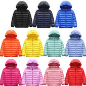 Puišu un meiteņu ziemas dūnu jaka 90% pīļu spalvu dūnu silta īpaši viegla bērnu jaka Liels zēns zēns meitenes apģērbs 2T-10T izmērs