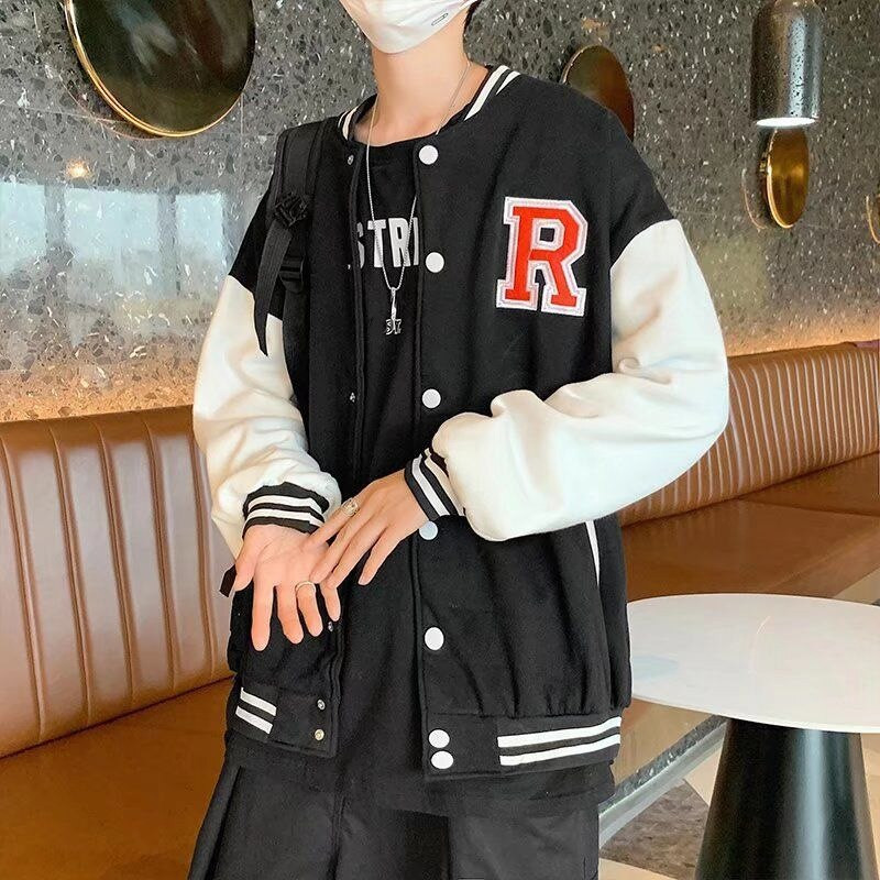 Νέα Μόδα Μαύρα Ανδρικά Μπουφάν Πουκάμισο Μπέιζμπολ Casual Γιλέκο για Ζευγάρι Ανδρικά ρούχα Άνοιξη και Φθινόπωρο Loose Top Plus Size