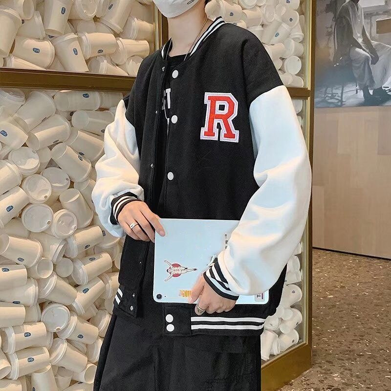 Νέα Μόδα Μαύρα Ανδρικά Μπουφάν Πουκάμισο Μπέιζμπολ Casual Γιλέκο για Ζευγάρι Ανδρικά ρούχα Άνοιξη και Φθινόπωρο Loose Top Plus Size