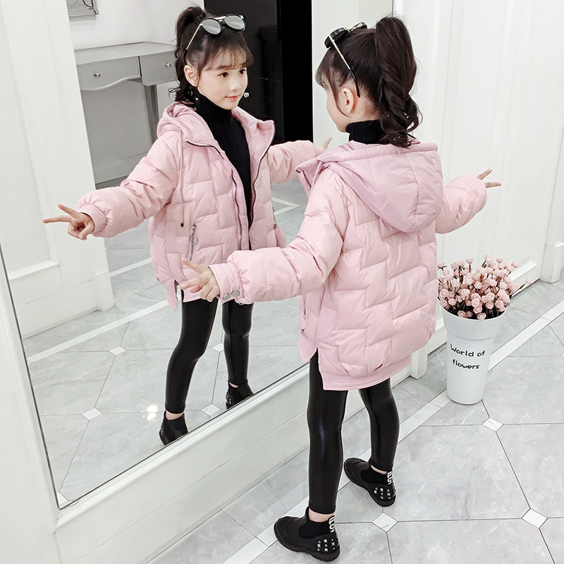 Djevojka Zimska crvena crna nova jakna Modna ležerna parka s kapuljačom Teen Kids Pamučna jakna Parka Debeli topli kaput Vruća rasprodaja
