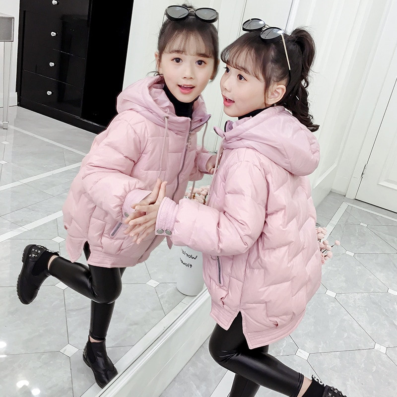 Djevojka Zimska crvena crna nova jakna Modna ležerna parka s kapuljačom Teen Kids Pamučna jakna Parka Debeli topli kaput Vruća rasprodaja