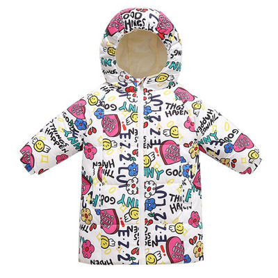 2022-es új gyermekbetűs tollkabát fiú-lány közepes és hosszú pamutkabát babamosás mentes vastagított meleg jack