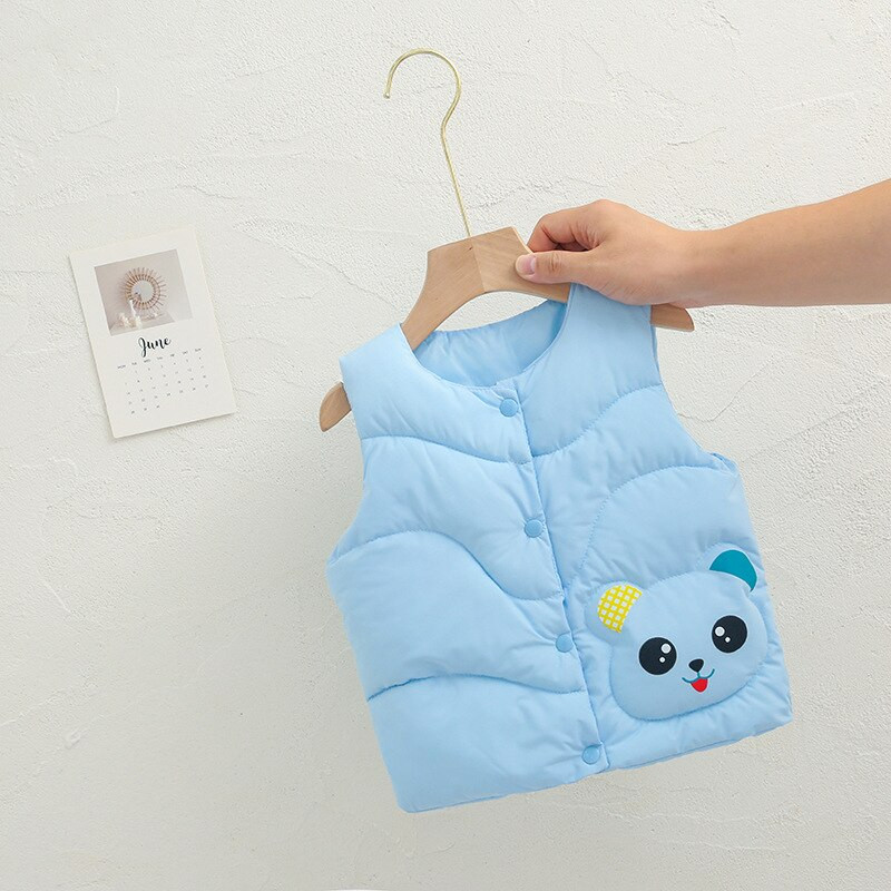 Topli prsluk jesen zima za djecu 2-6 godina, djevojčice, slatki prsluk iz crtića, gornja odjeća s podstavljenom pamukom, dječje jakne za dječake