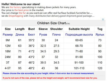 Παιδικά Χειμερινά -30 C Thicken Down Jacket Girl Outside Warm Clothing Boy Winter Jacket for Russian Toddler Outerwear Romper Coats