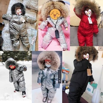 Παιδικά Χειμερινά -30 C Thicken Down Jacket Girl Outside Warm Clothing Boy Winter Jacket for Russian Toddler Outerwear Romper Coats