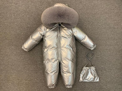 Bērnu ziemas -30C bieza dūnu jaka meitenei ārā silts apģērbs zēnu ziemas jaka krievu maziem bērnu virsdrēbēm, mēteļi