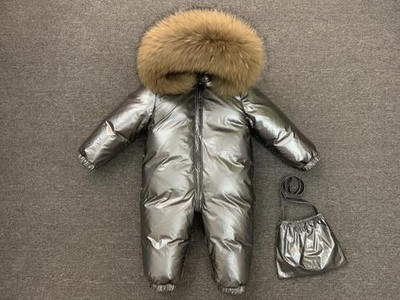 Bērnu ziemas -30C bieza dūnu jaka meitenei ārā silts apģērbs zēnu ziemas jaka krievu maziem bērnu virsdrēbēm, mēteļi